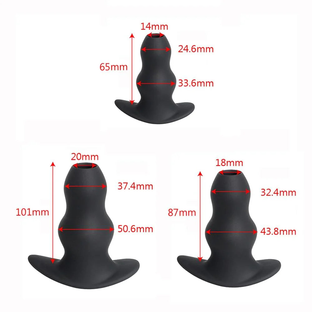 Hollow Anal Speculum Silicone Butt Plug 