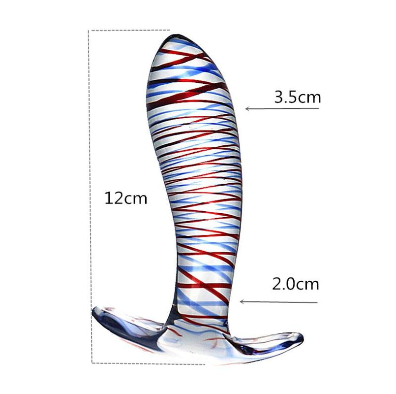 Glass Black Multi Coloured Butt Plug Anal Play Fetish