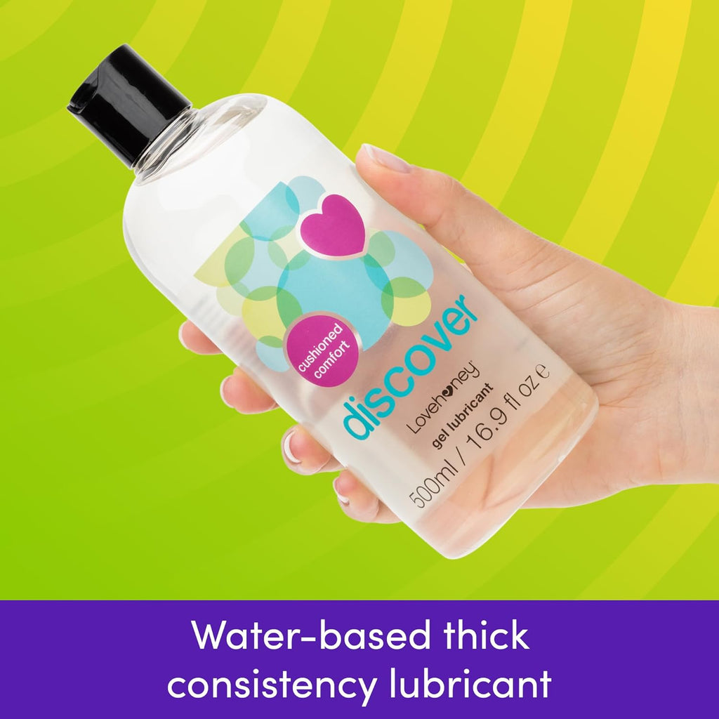 Discover Water Based Lube, Extra Thick Gel Lube, 500Ml