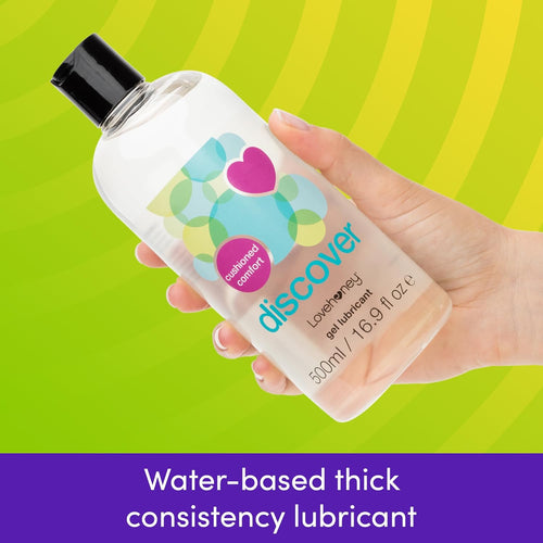 Discover Water Based Lube, Extra Thick Gel Lube, 500Ml