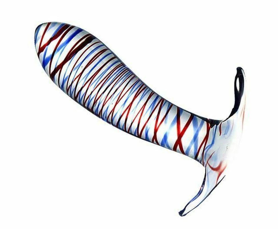 Glass Black Multi Coloured Butt Plug Anal Play Fetish