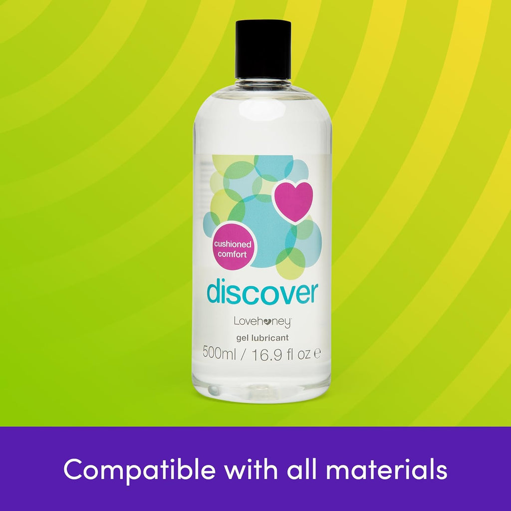 Discover Water Based Lube, Extra Thick Gel Lube, 500Ml