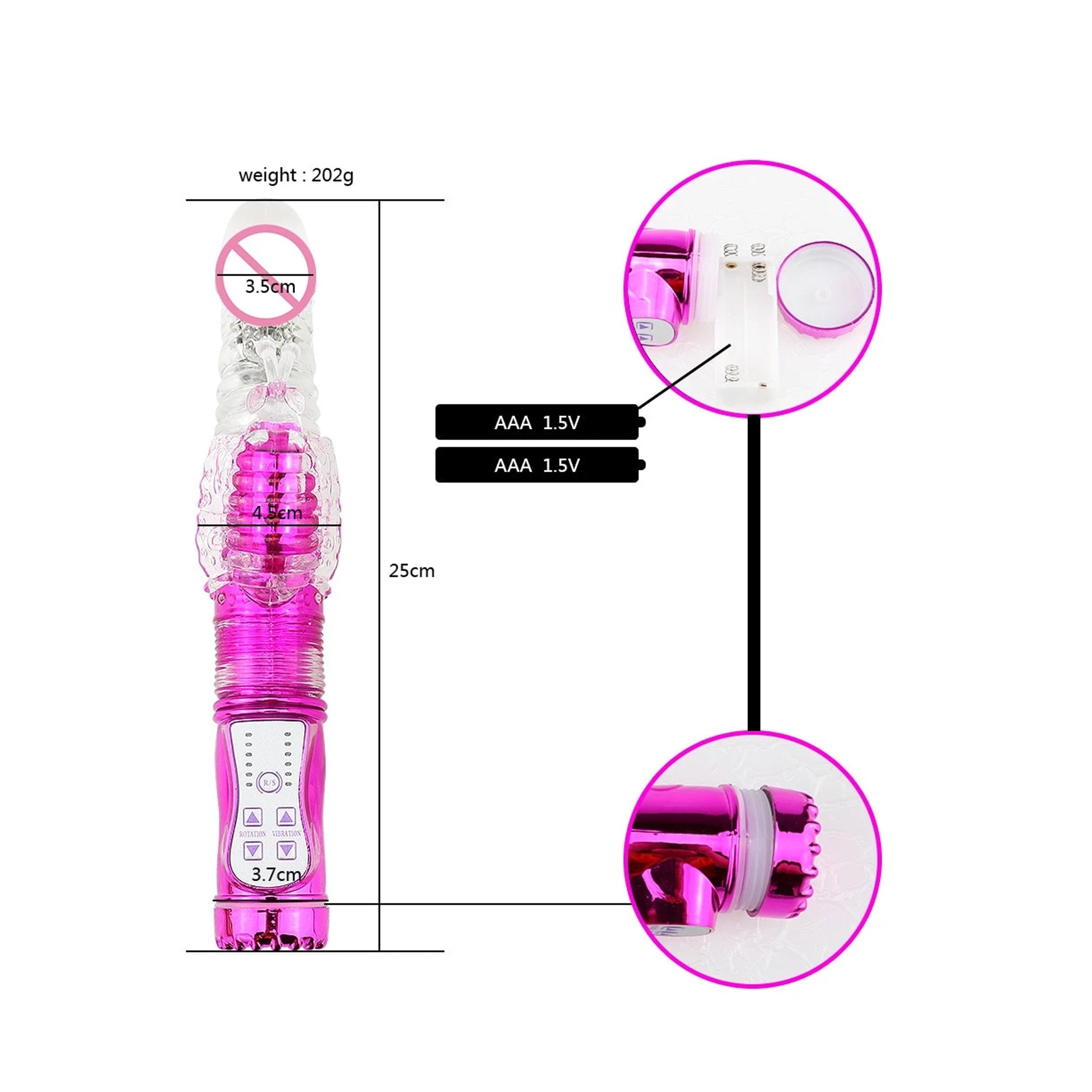 Telescopic Thrusting Rabbit Vibrator G-Spot Clitoral Stimulation